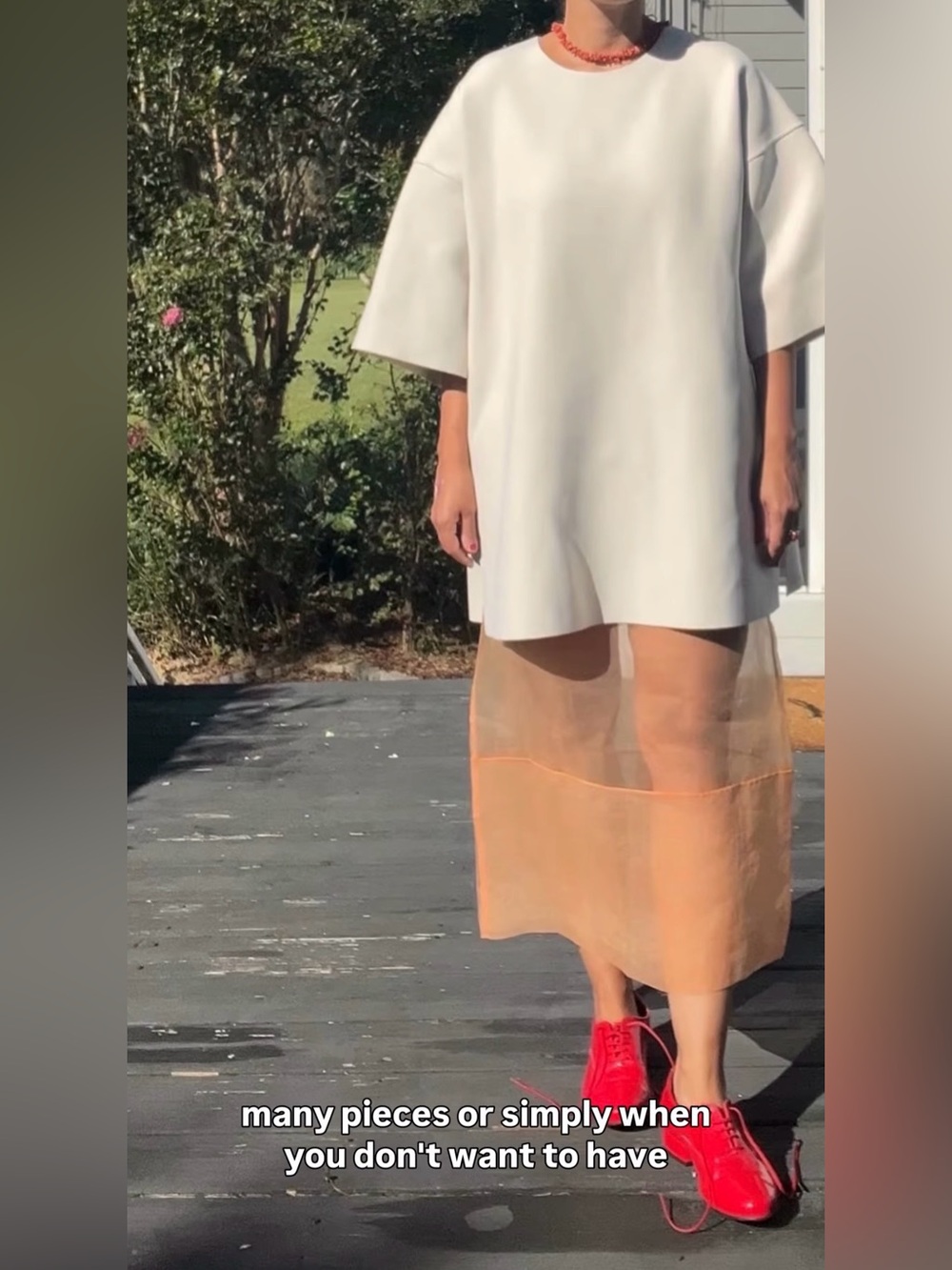 Zara sheer peach organza midi skirt zw collection